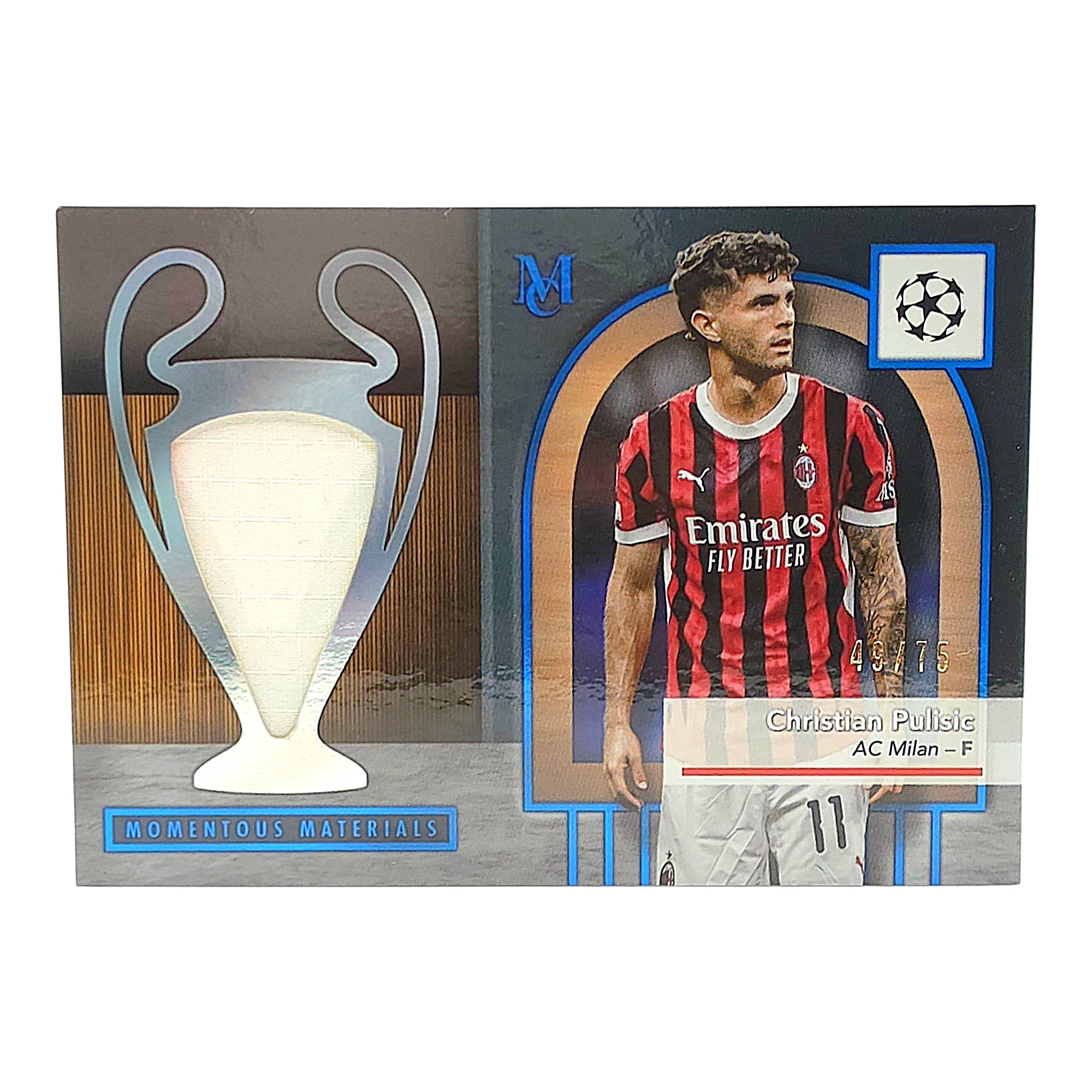 Christian Pulisic AC Milan – Topps Museum Collection 24/25 – Momentous Materials Patch Card /75