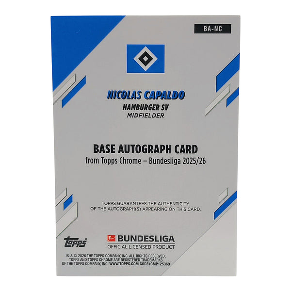 Topps Chrome Bundesliga HSV 25/26 Nicolas Capaldo Autogramm 06/52