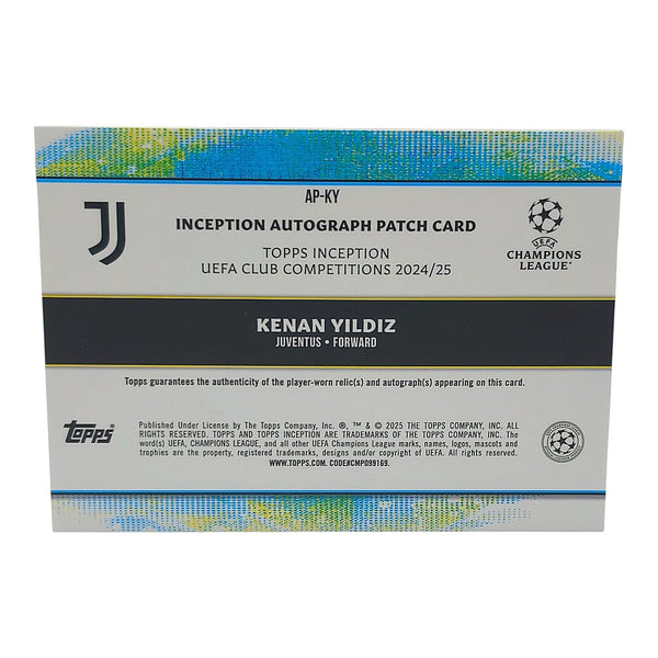 Topps Inception UCL 24/25 Kenan Yildiz Auto/Patch Relic /25 Juventus Turin