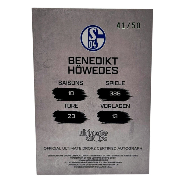 Ultimate Dropz Schalke 04  Benedikt Höwedes ON-CARD Auto /50 Königsblaue Ewigkeit