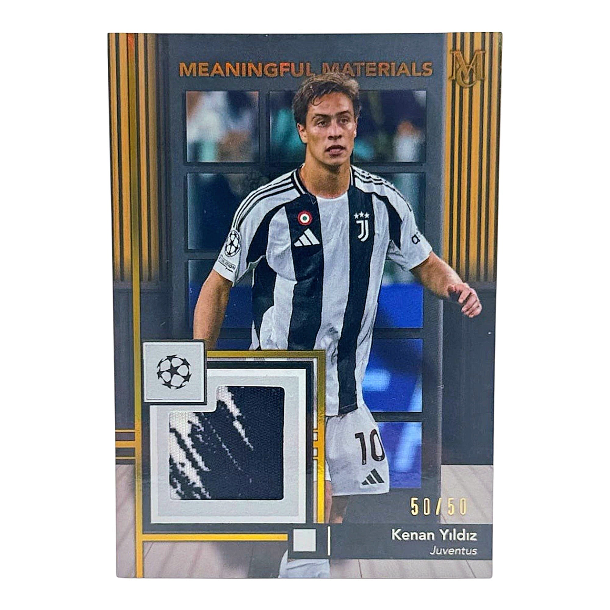 Kenan Yildiz - Meaningful Materials UCL - Patch Card Limitiert 50/50 Last Print - Juventus Turin