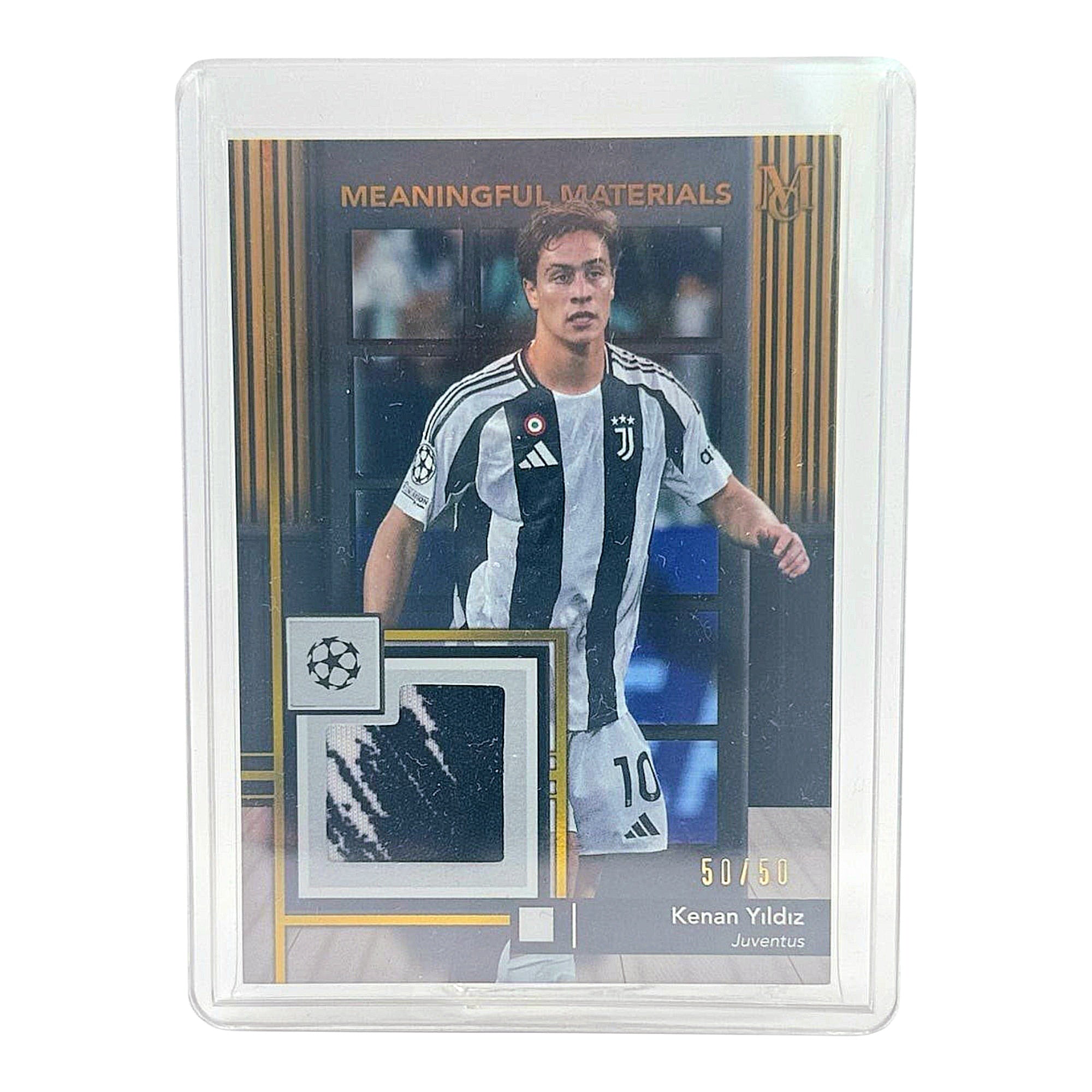 Kenan Yildiz - Meaningful Materials UCL - Patch Card Limitiert 50/50 Last Print - Juventus Turin