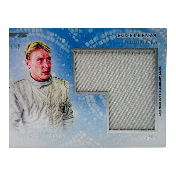 Mika Häkkinen Topps Eccellenza Formel 1 Memorabilia Patch Karte 85/99 limitiert