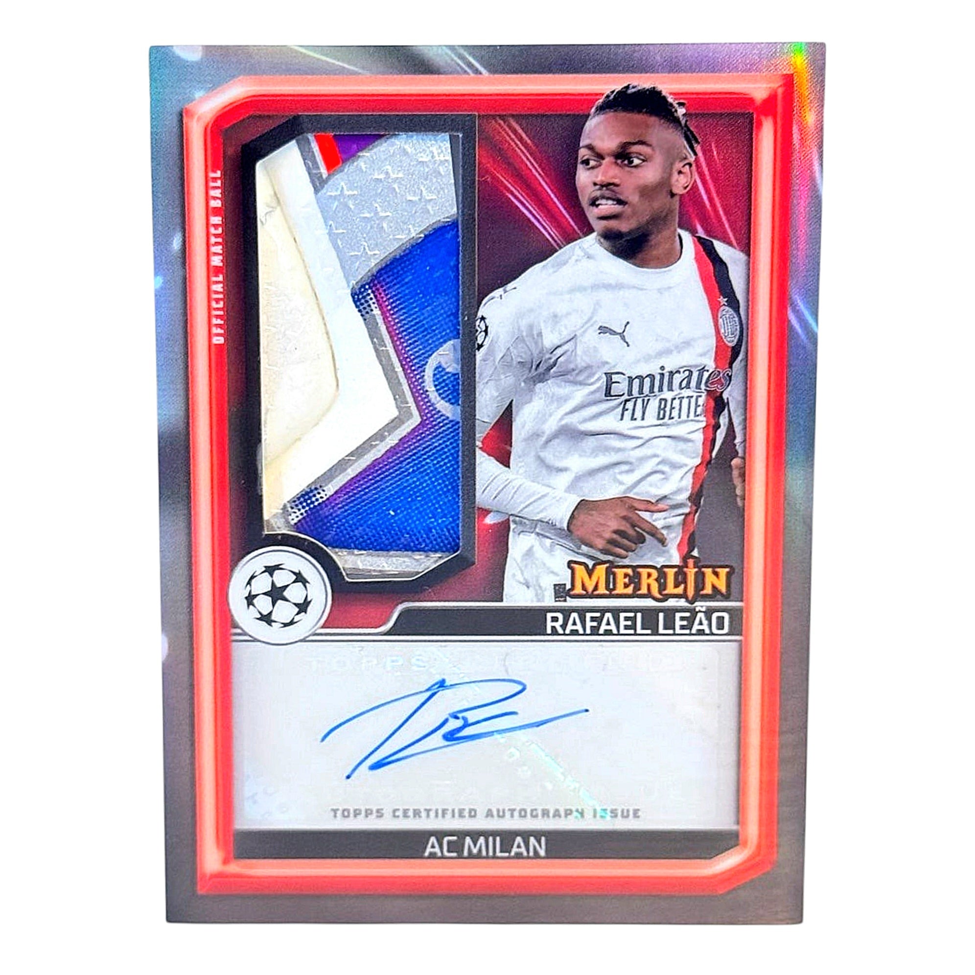 Rafael Leão - Merlin´s Match Ball Signature Card UCL - Auto & Patch Card – AC Mailand