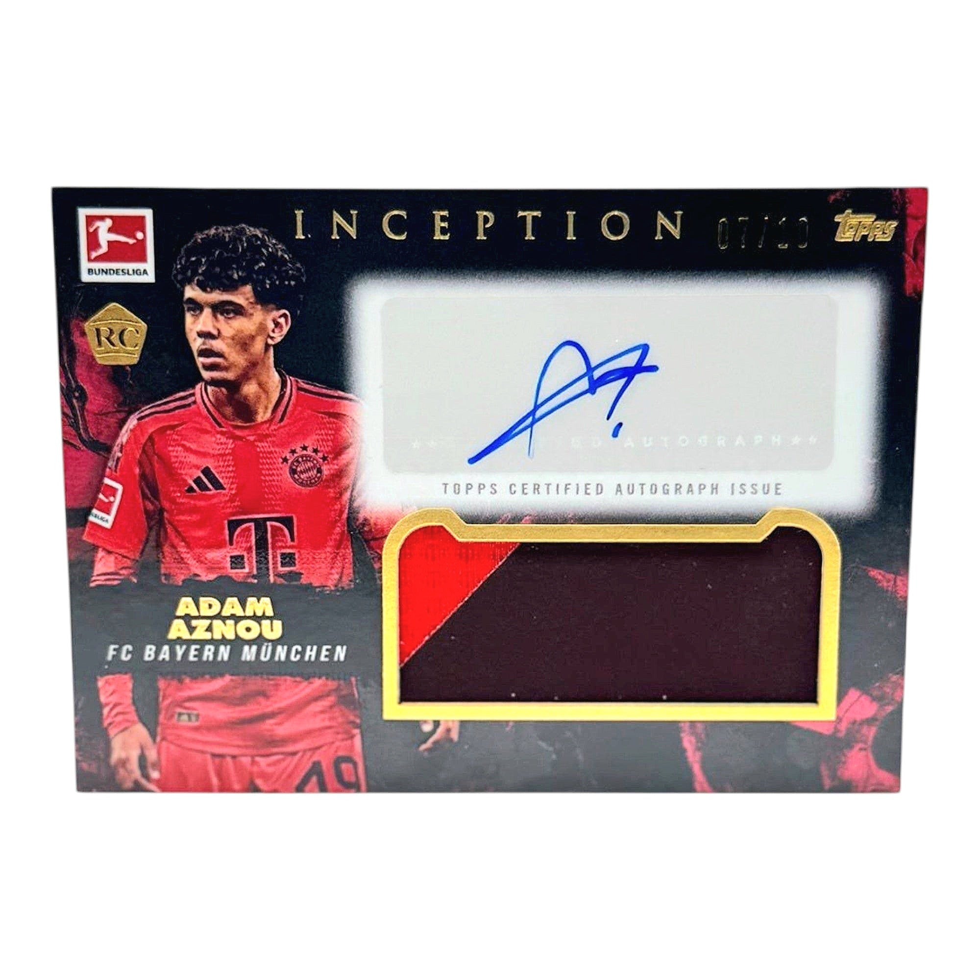 Adam Aznou Rookie Patch Auto /10 Topps Inception FC Bayern Vorderseite