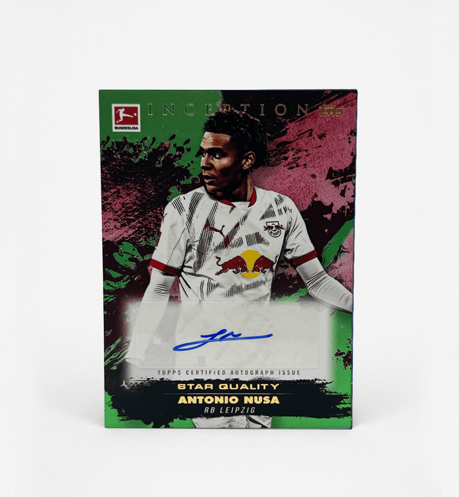 Antonio Nusa Autogramm Trading Card– Topps Inception Bundesliga RB Leipzig – Limitiert 42/75 - Ones