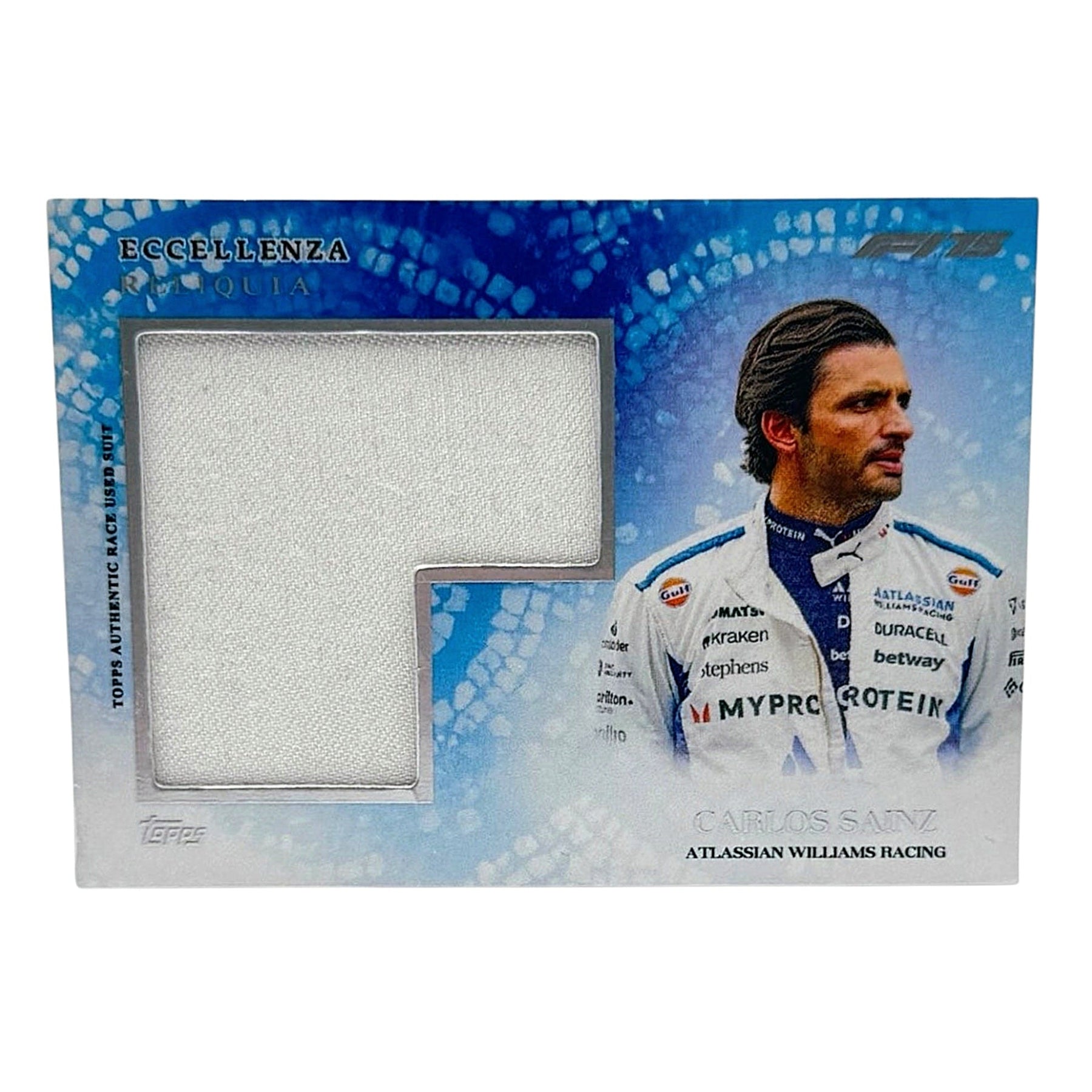 Carlos Sainz Race Used Suit Relic Topps F1 Eccellenza 2025 Vorderseite