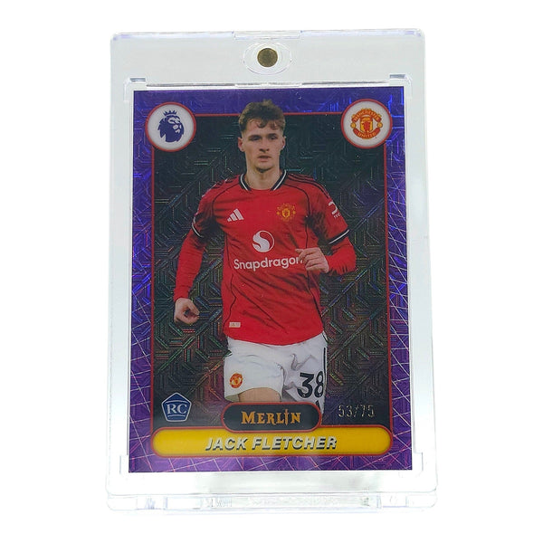 Jack Fletcher Manchester United Rookie Topps Merlin Purple Mojo