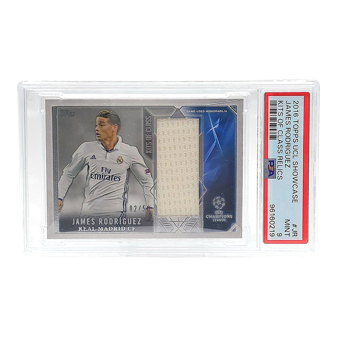 James Rodriguez Real Madrid Patch Relic /50 PSA 9 Topps UCL 2016