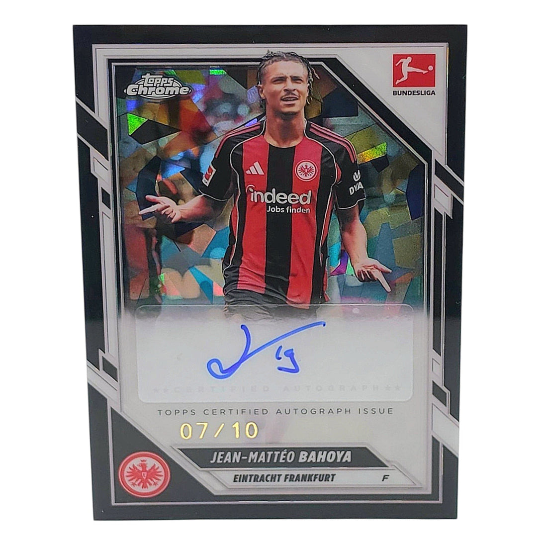 Jean-Mattéo Bahoya Autograph /10 Topps Chrome Bundesliga 2025/26 Vorderseite