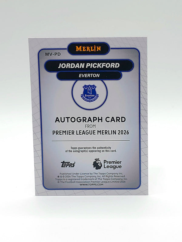 Jordan Pickford Certified Autograph Topps Merlin 2026 Rückseite