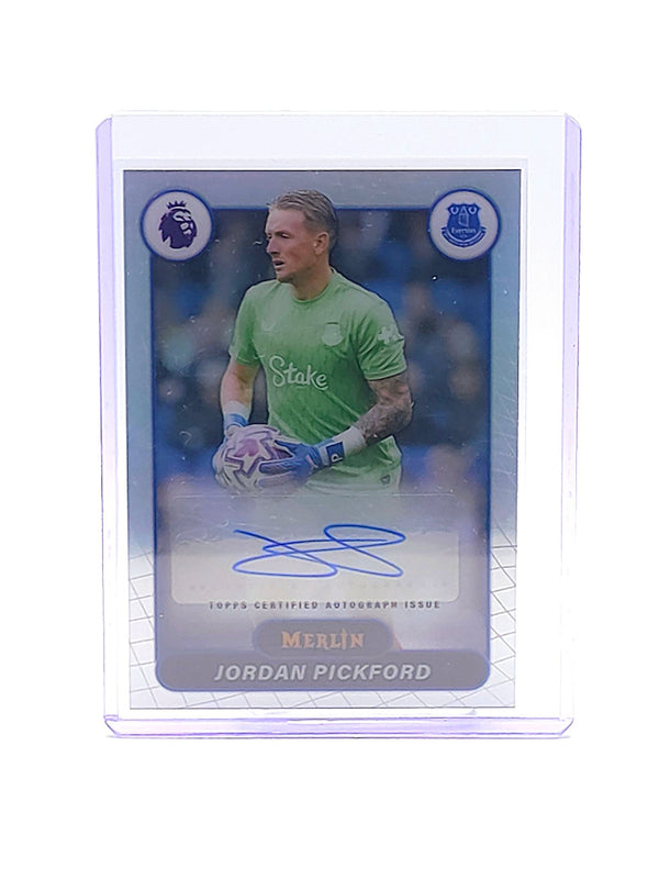 Jordan Pickford Everton FC Autogrammkarte Topps Merlin 2026 Detailansicht