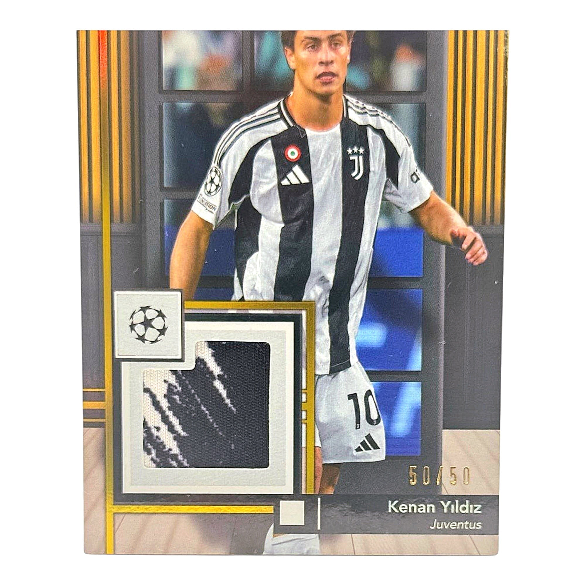 Kenan Yildiz - Meaningful Materials UCL - Patch Card Limitiert 50/50 Last Print - Juventus Turin - Ones