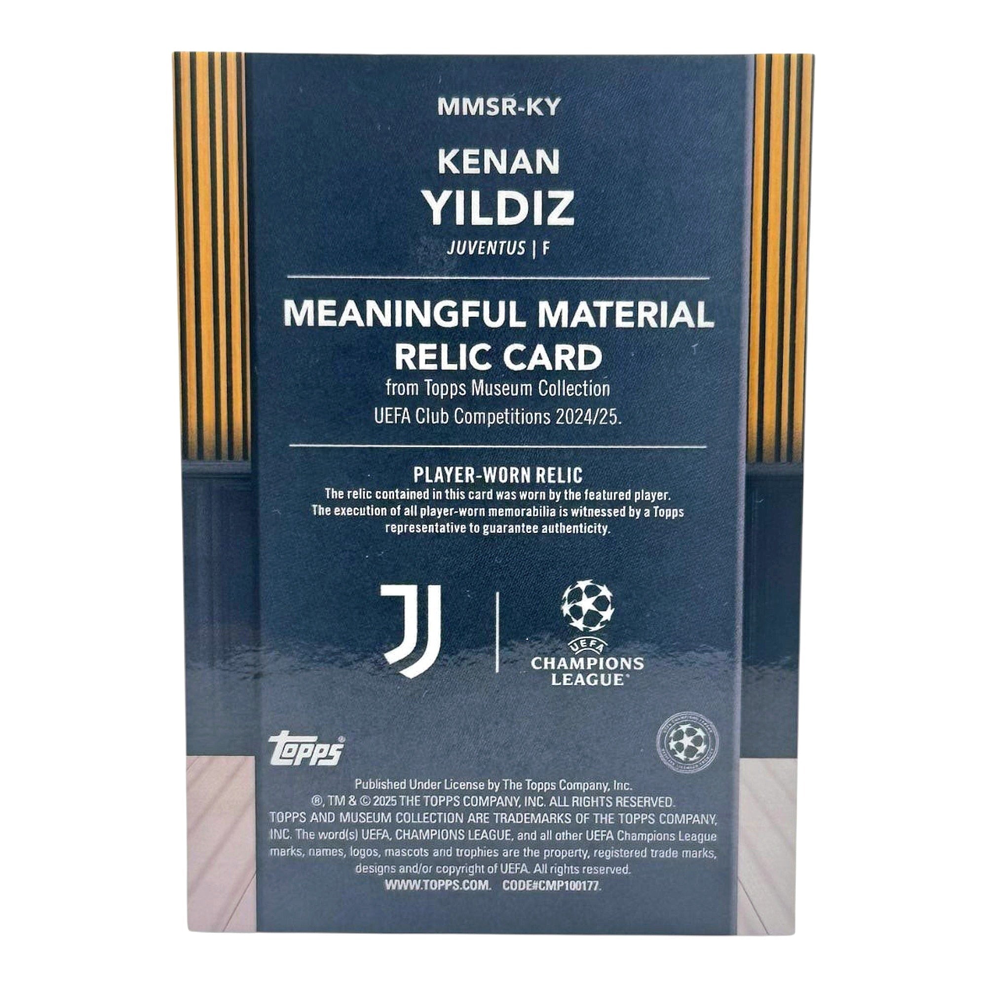 Kenan Yildiz - Meaningful Materials UCL - Patch Card Limitiert 50/50 Last Print - Juventus Turin - Ones