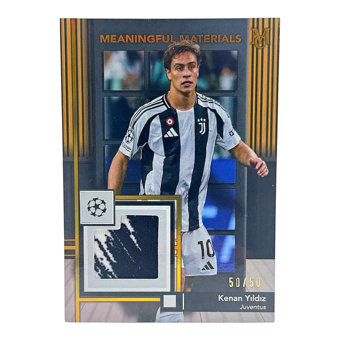 Kenan Yildiz - Meaningful Materials UCL - Patch Card Limitiert 50/50 Last Print - Juventus Turin - Ones