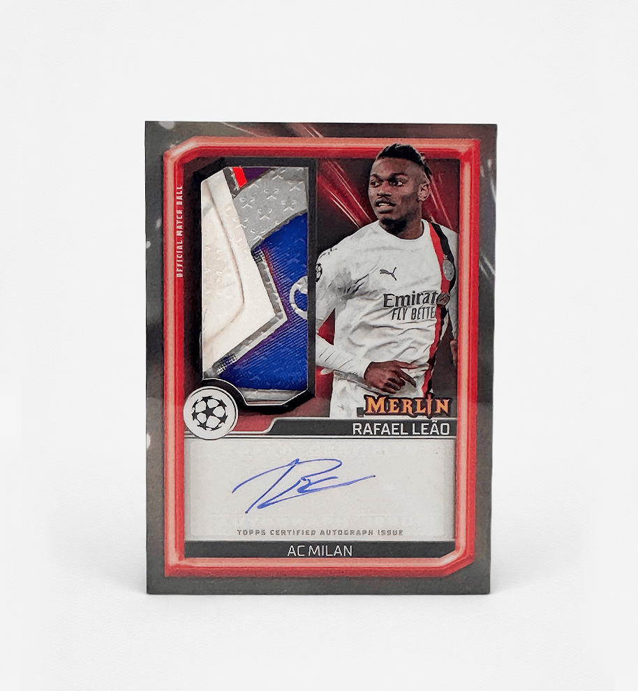 Rafael Leão Autogramm & Patch Trading Card – Merlin Match Ball – UEFA Champions League - Ones