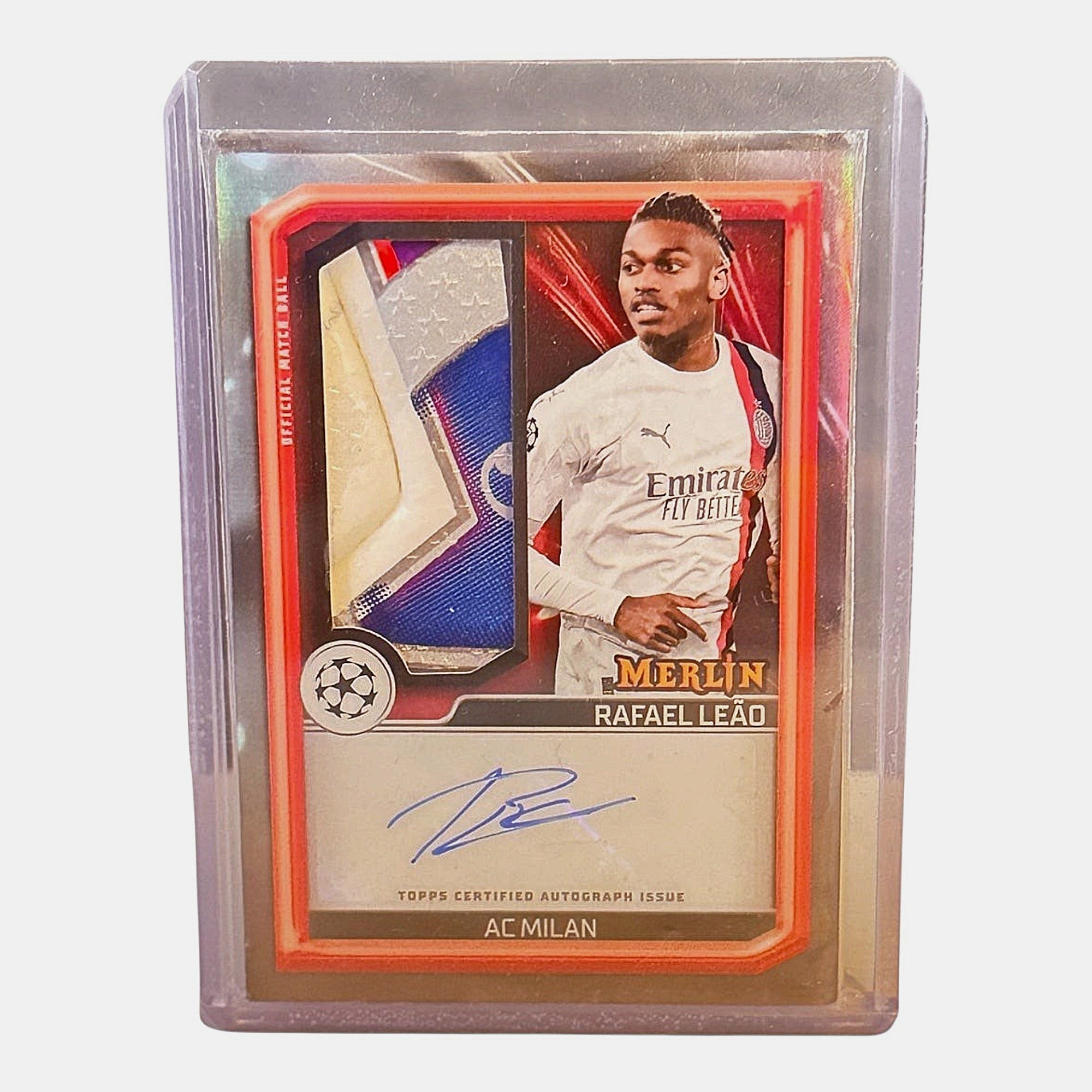 Rafael Leão - Merlin´s Match Ball Signature Card UCL - Auto & Patch Card – AC Mailand - Ones
