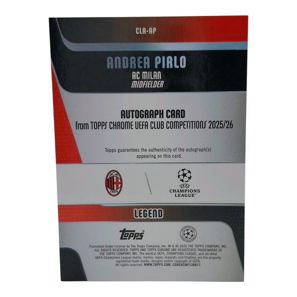 Andrea Pirlo Autograph /25 – Topps Chrome UEFA Club Competitions 25/26 – AC Milan