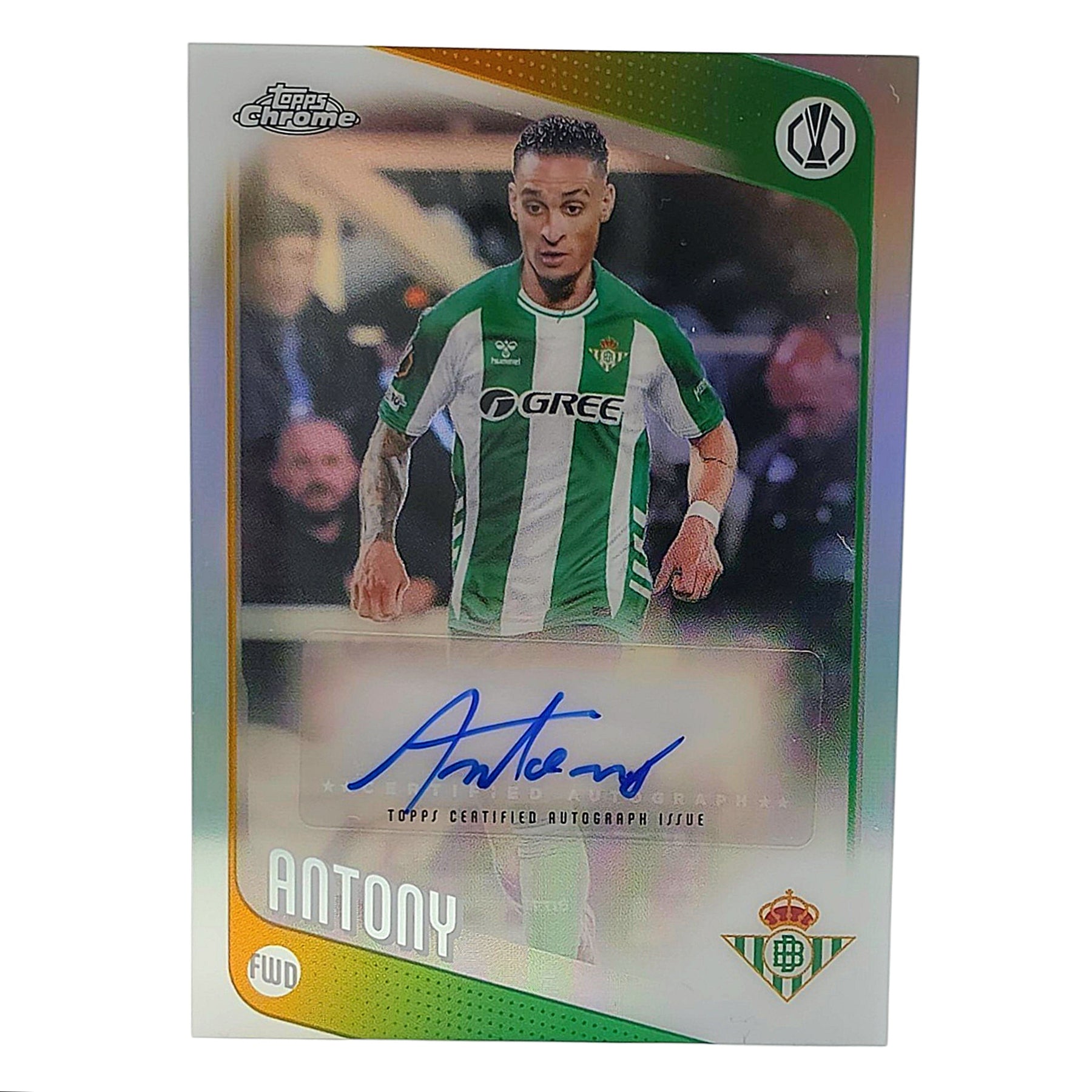 Antony 2025/26 Topps Chrome UEFA Club Competitions Real Betis Autograph Auto