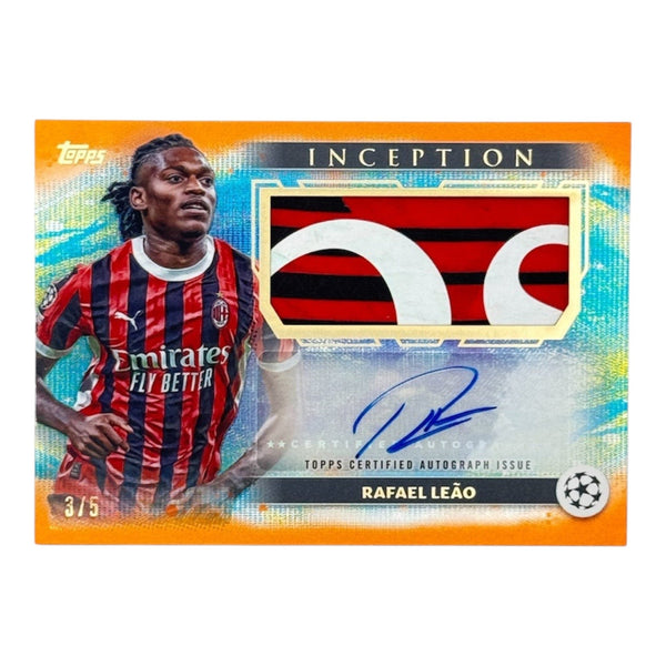 Rafael Leao Patch Autogrammkarte /5 aus Topps Inception 2024/25 AC Mailand Vorderseite