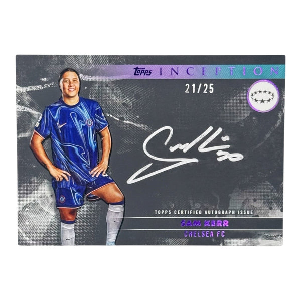 Sam Kerr Silver Signings Autogrammkarte /25 aus Topps Inception 2024/25 für FC. Chelsea