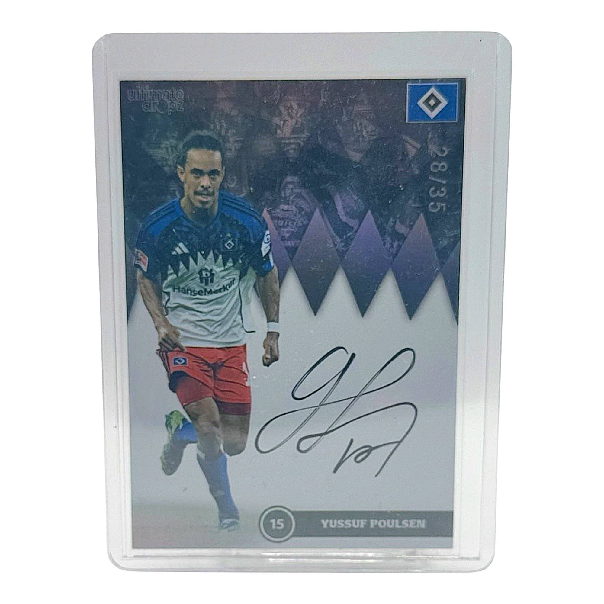 Yussuf Poulsen - Ultimate Dropz - On Card Auto limitiert 28/35 - HSV - Ones