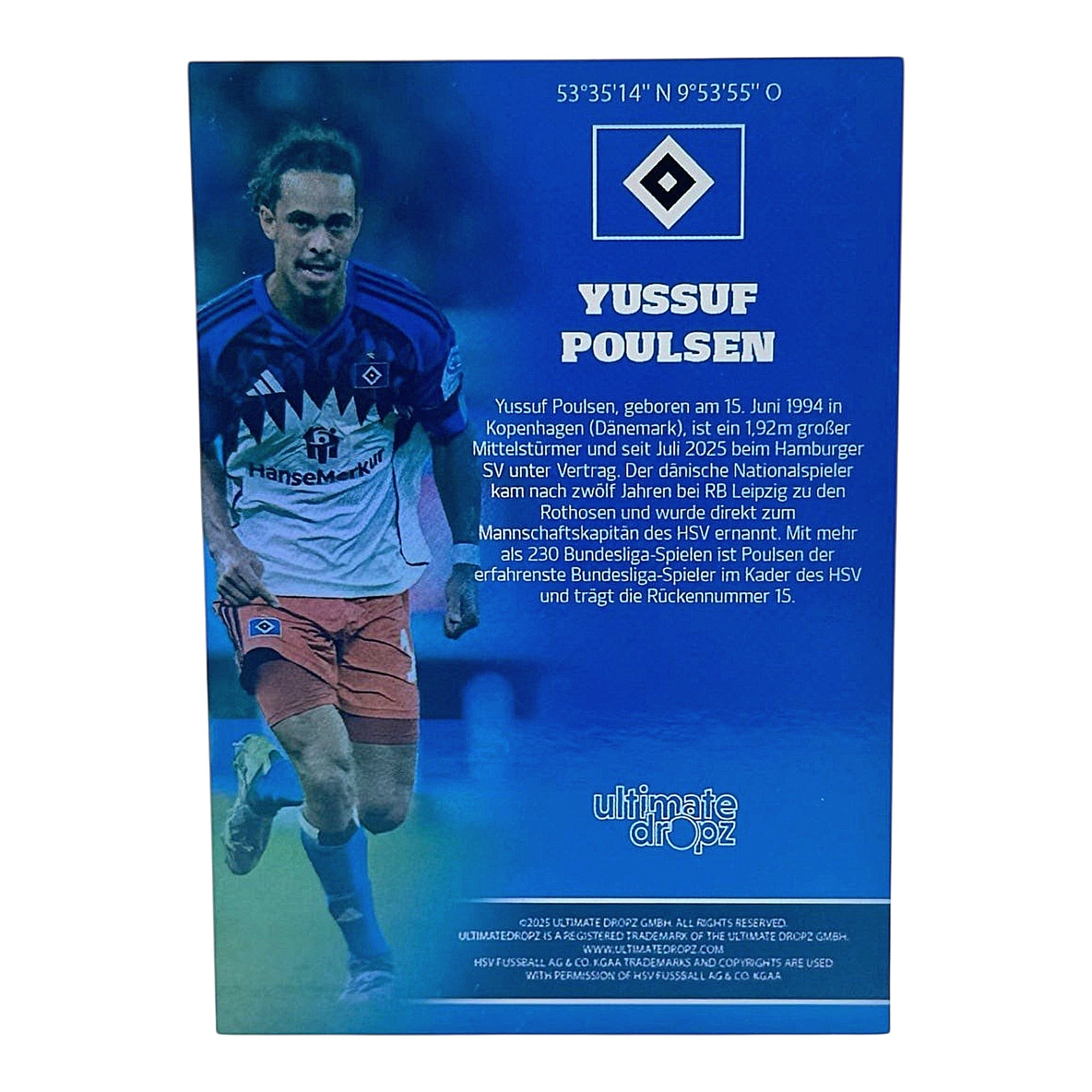 Yussuf Poulsen - Ultimate Dropz - On Card Auto limitiert 28/35 - HSV - Ones